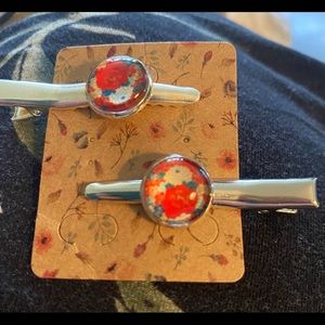 Handmade Rose Hair Clips